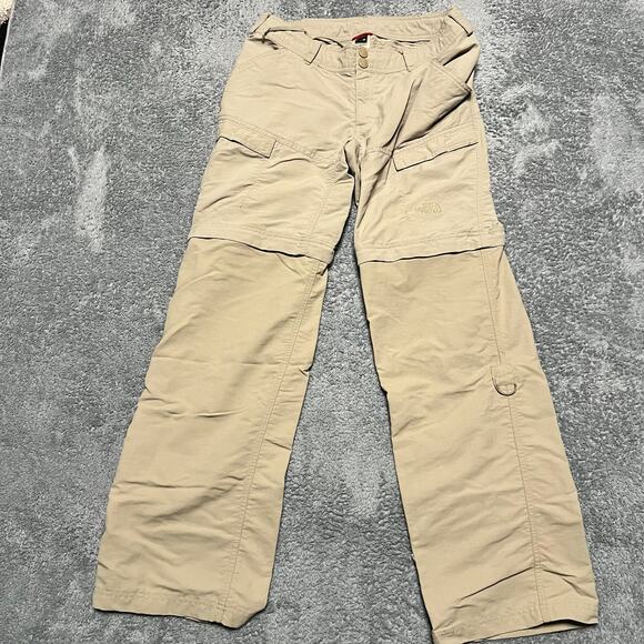 The North Face Pants Womens 8 Cargo Convertible Zip Off Hiking Tan *** - Picture 1 of 10